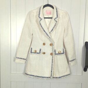 New Boutique dabuwawa tweed white blazer jacket XS / S